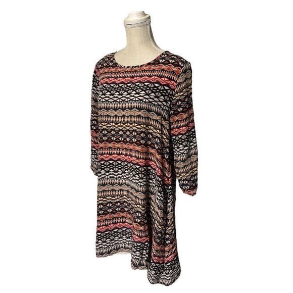 Anthropologie The Odells Geometric Striped Festival Boho Silk Dress Size Medium - Picture 8 of 16